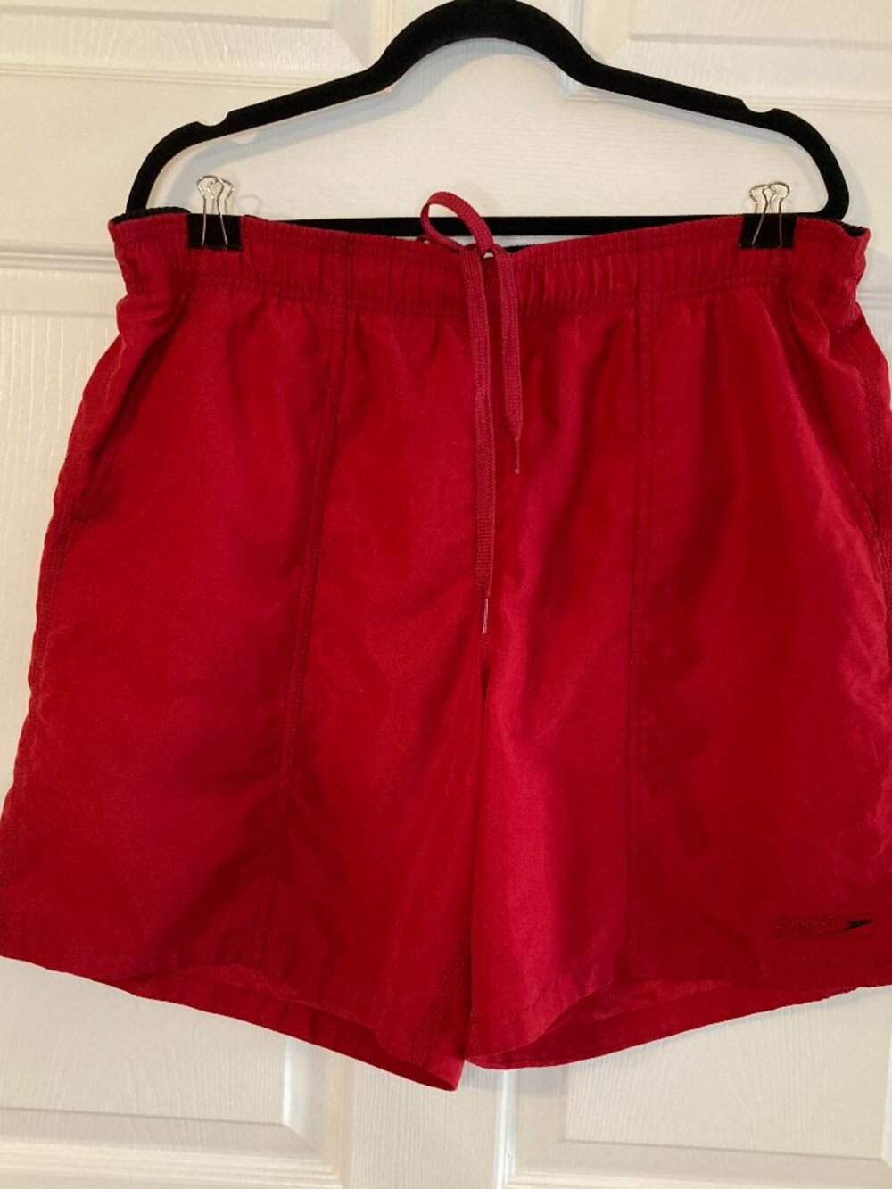 Speedo Men's Red Lined Swim Shorts - 7.5" Inseam - Size L